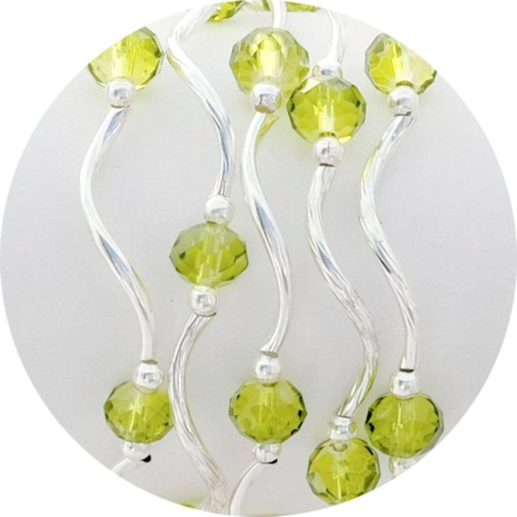 Peridot Color Story Gemstones + Crystals Beaded Stretch Bracelet