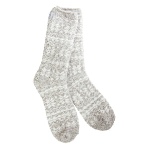 Fair Isle Silver Cozy Winter Crew World's Softest Socks