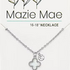 Seashell Quatrefoil with Duo CZ Silver Mazie Mae Necklace