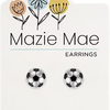 Soccer Ball Silver Stud Mazie Mae Earrings