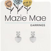 CZ Heart Drop Silver Stud Mazie Mae Earrings