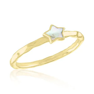 Single SS Star Gold Layers Ring