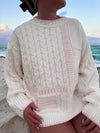 Sunkissed Coconut Simple Girly Ivory & Light Pink Sweater