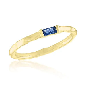 Mini Montana Blue Baguette Gold Layers Ring