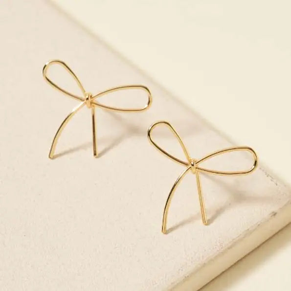 Cecilia Gold Bow Earrings