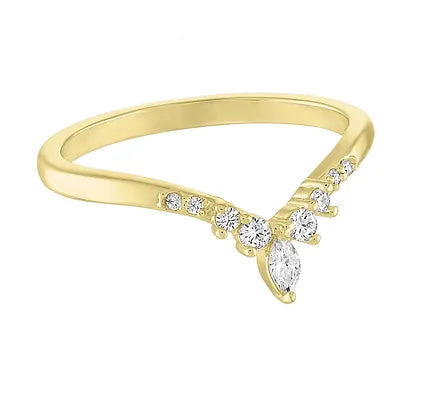 Princess CZ V Gold Layers Ring