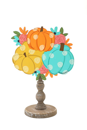 Multi Floral Pumpkin 12" Doodles By Rebekah Topper