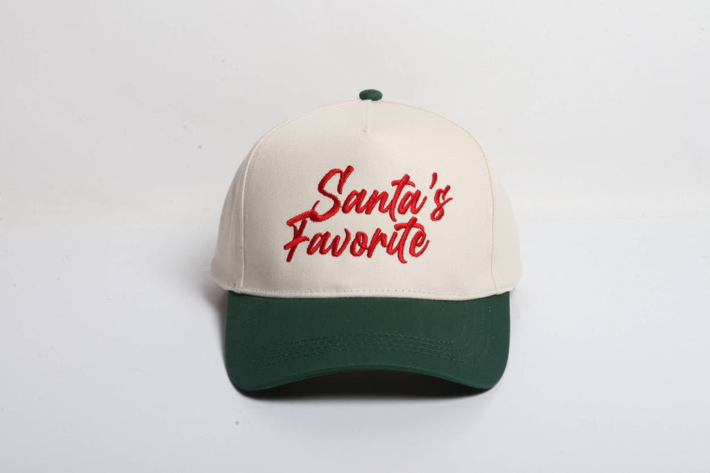 Santa's Favorite Green & Red Baseball Hat