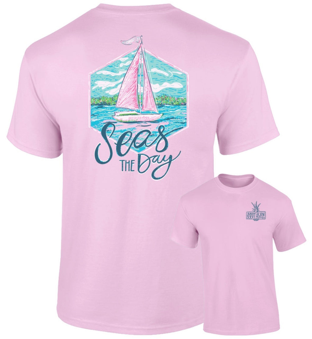 Seas The Day Sailboat Southernology Tee
