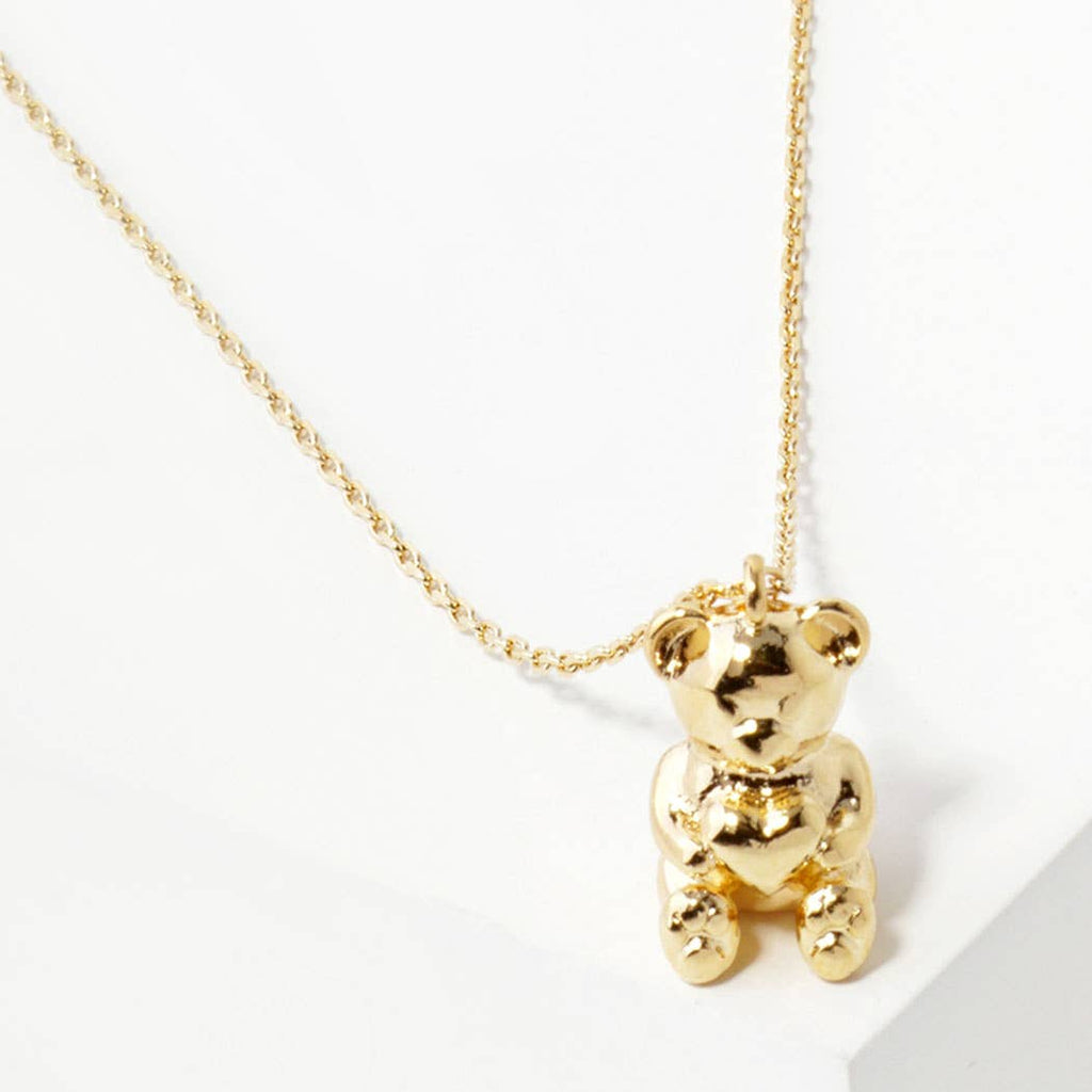 18K Gold Dipped Teddy Bear Necklace