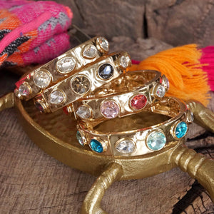 Delphine Blues Sparkly Crystal Stretch Bangle