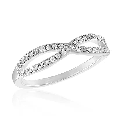 CZ Criss Cross Stack Ring