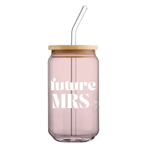 Future Mrs. Can Glass With Lid & Straw