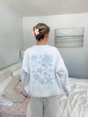 Sunkissed Coconut Pearl Grey Tropical Embroidered Sweatshirt
