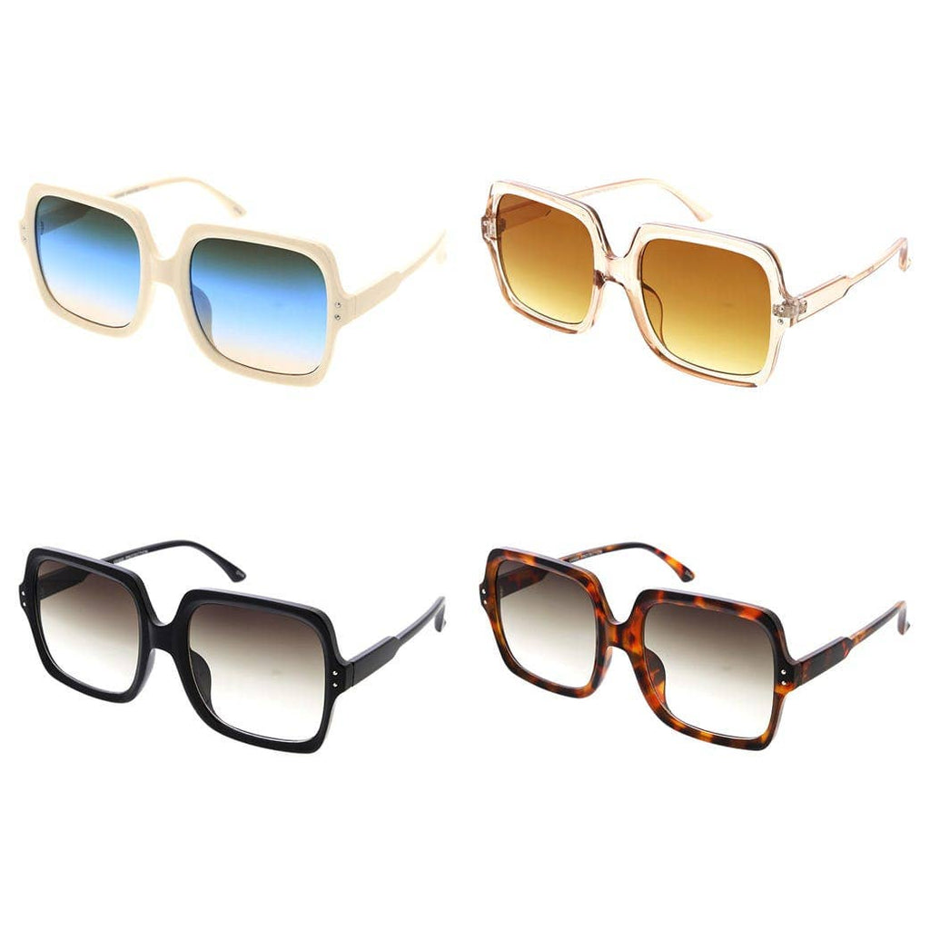 Blue Gem Large Square Gradient Lens Sunglasses