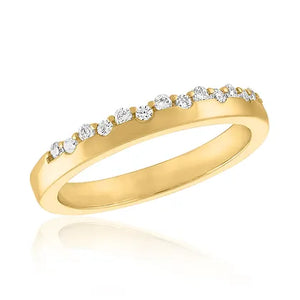 CZ Crusted Band Gold Layers Ring