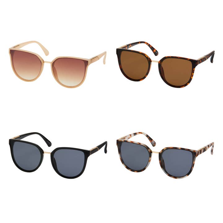 Blue Gem Inlay Cat Eye Sunglasses