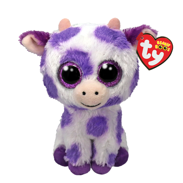 Ty Ethel Purple Spotted Cow Beanie Boo