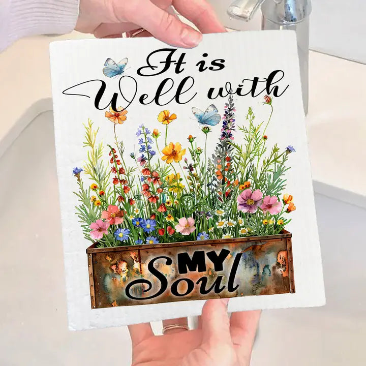 It Is Well With My Soul Swedish Dishcloth