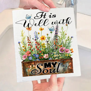 It Is Well With My Soul Swedish Dishcloth