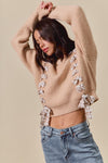 Sweet on Plaid Lace Up Sweater