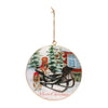 Dog & Sleigh Disc Ornament