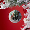 Dog & Sleigh Disc Ornament