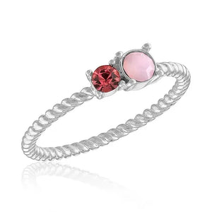 Duo Rose Twisted Stack Ring