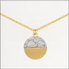Circle Granite Layers Necklace in Gold