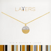 CZ Decorative Circle Layers Necklace in Gold