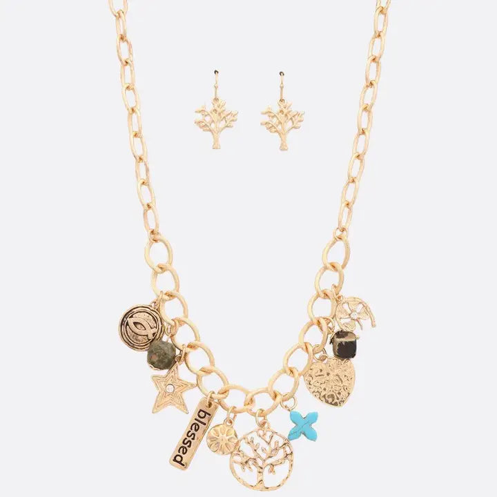 Tree of Life Charm Metal Necklace