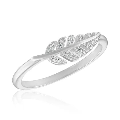 CZ Leaf Stack Ring