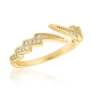 Lightning Bolt Gold Layers Ring