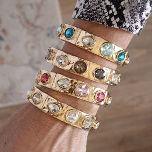 Delphine Blues Sparkly Crystal Stretch Bangle