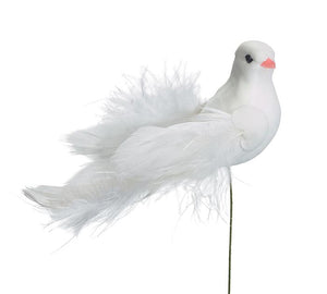 Dove Long Feathers Pick Ornament