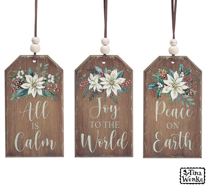 Wooden Tag Shape Message Ornament