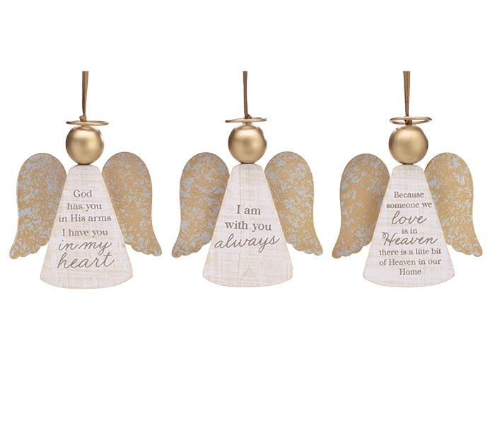 Wooden Angel Message Ornament