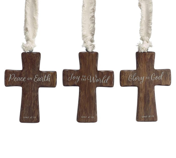 Mango Wood Cross Ornament