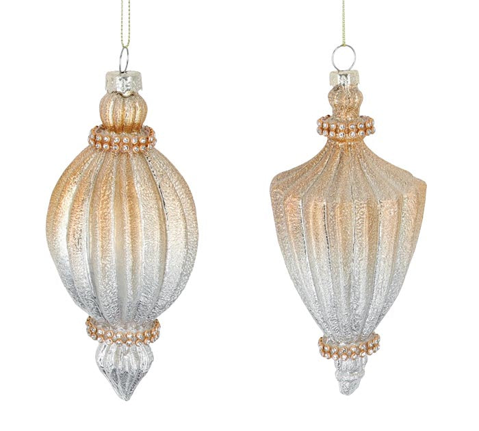 Champagne Gold Ombre Glass Ornament