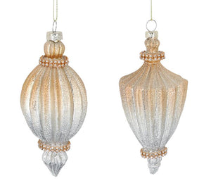 Champagne Gold Ombre Glass Ornament