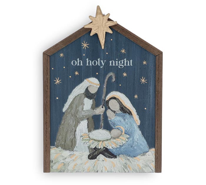 Oh Holy Night Wooden Wall Hanging