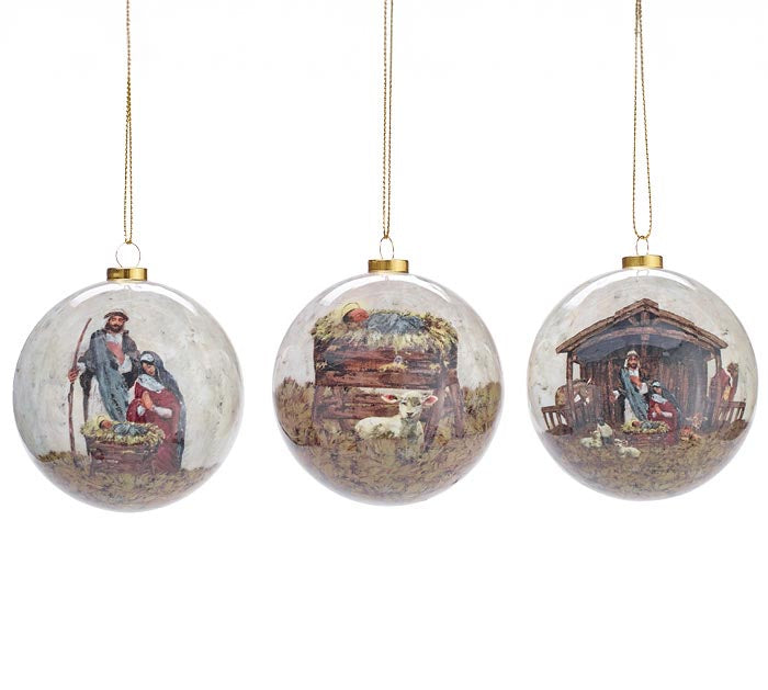 Nativity Paper Mache Ornament