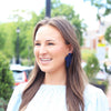 Navy Beaded Bow Earrings