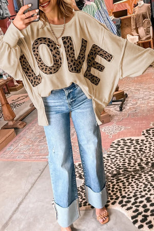 Wild Love Oversized Leopard Patch Top