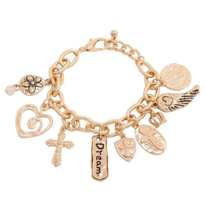 Cross Charm Metal Bracelet