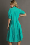 Sweet Perfection Aqua Mint Umgee Tiered Maxi Dress