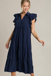 Once Upon A Dream Umgee Navy Tiered Midi Dress