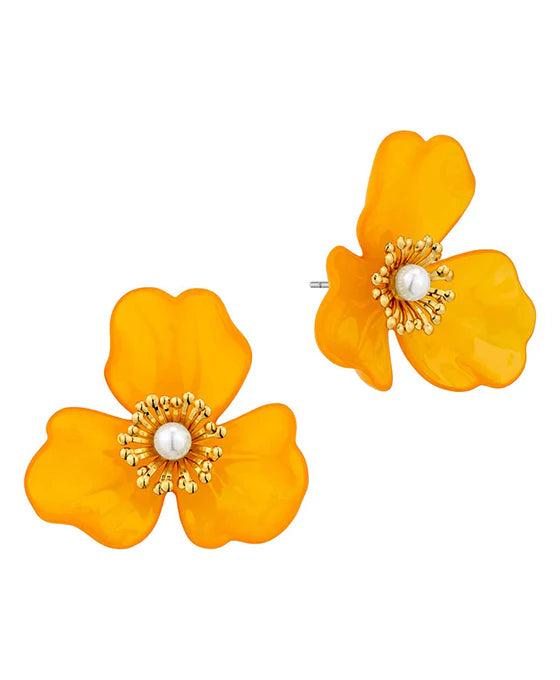 Pearl Flower Stud Earrings