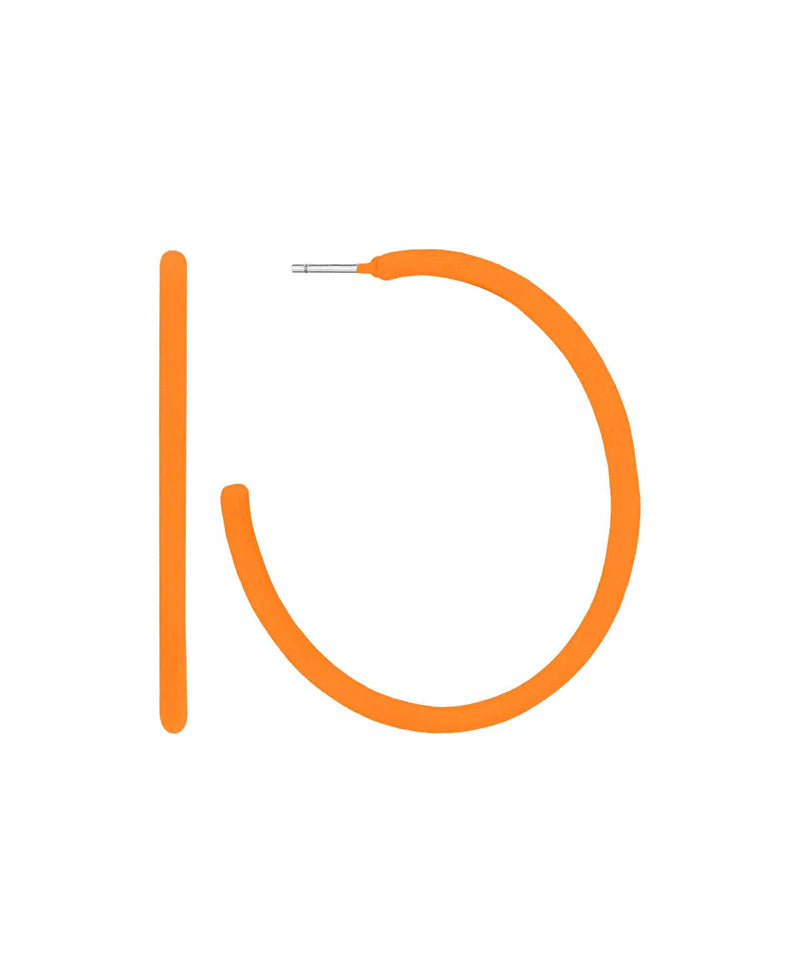 Sophia Orange Epoxy 40mm Hoop Earrings