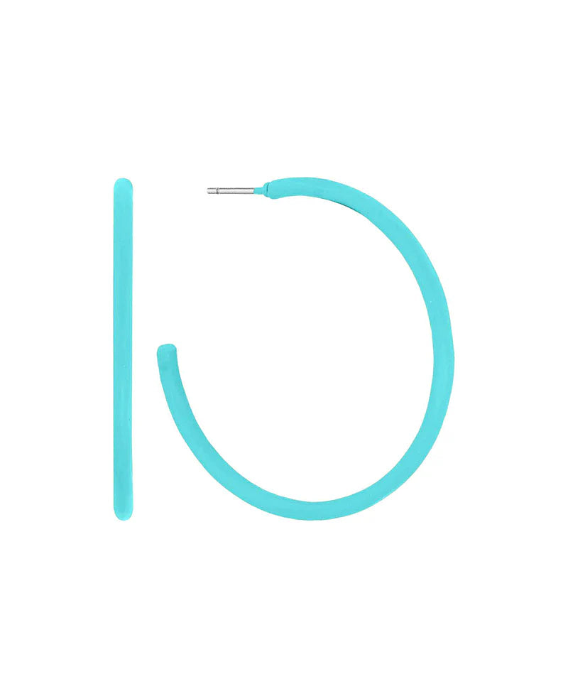 Sophia Turquoise Epoxy 40mm Hoop Earrings